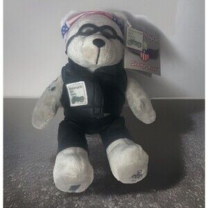Motorcycle Stamp Bear Plush Retired 2003 USPS.13c Stamp Post Office 9"
